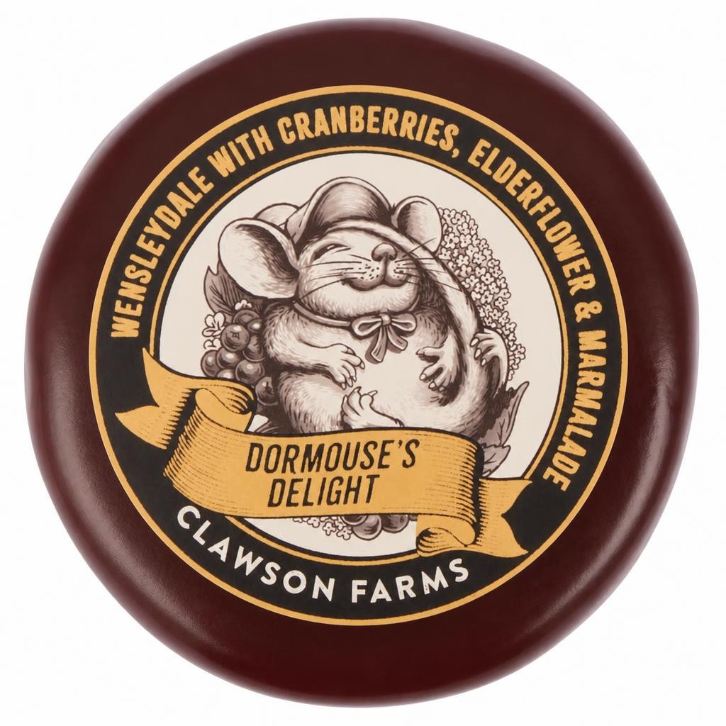 Clawson Farms Dormouse's Delight Wensleydale with Cranberries Elderflower & Marmalade 200g