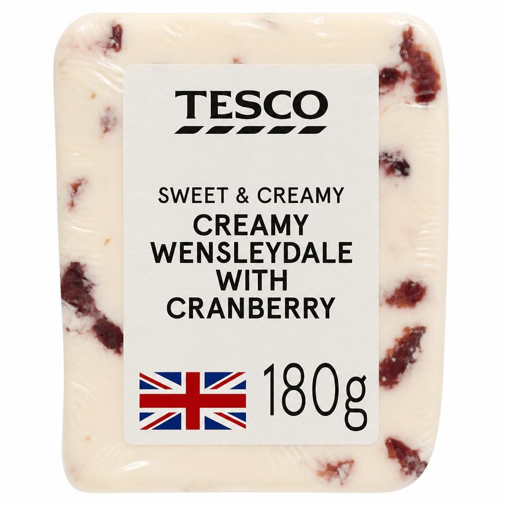 Tesco Creamy Wensleydale With Cranberry 180G