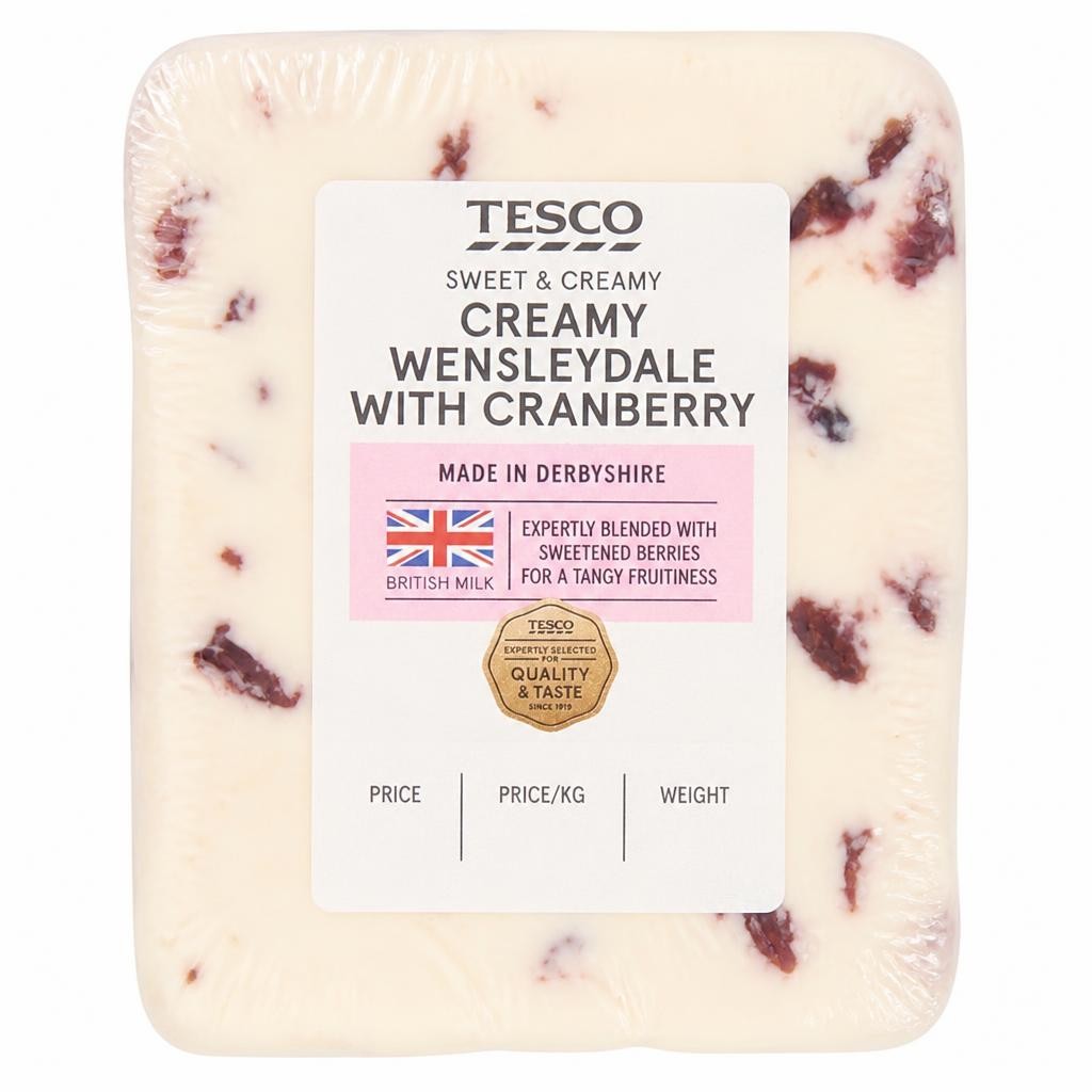 Tesco Creamy Wensleydale With Cranberry 180G