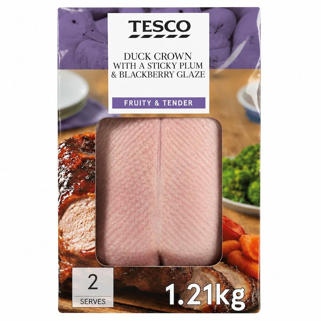 Tesco Duck Crown With A Sticky Plum & Blackberry Glaze 1.21kg