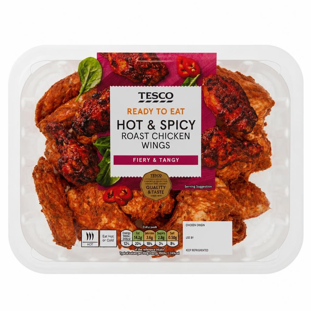 Tesco Hot & Spicy Roast Chicken Wings 525g
