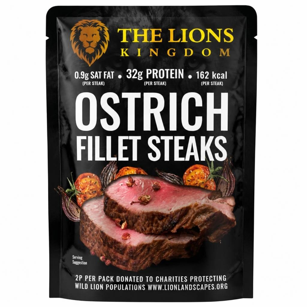 The Lions Kingdom Ostrich Fillet Steak x2 250g