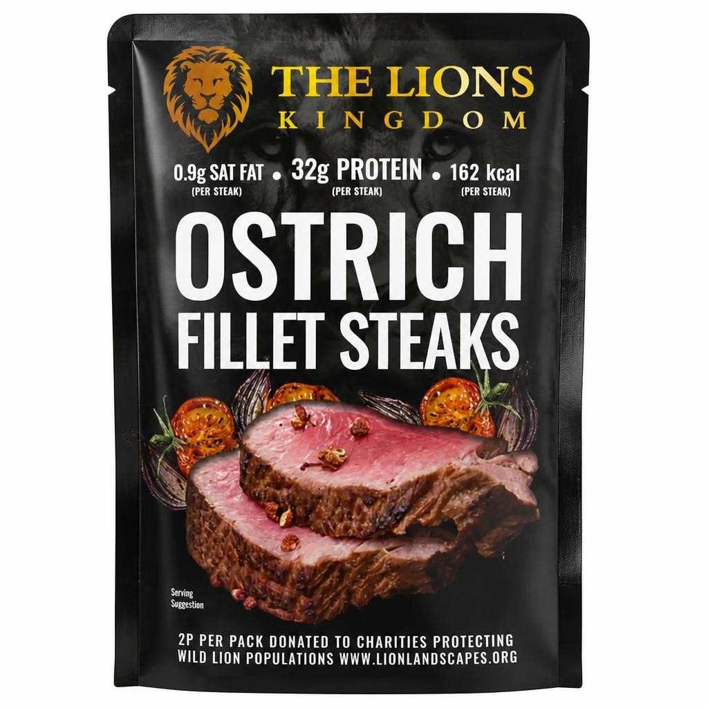 The Lions Kingdom Ostrich Fillet Steak x2 250g