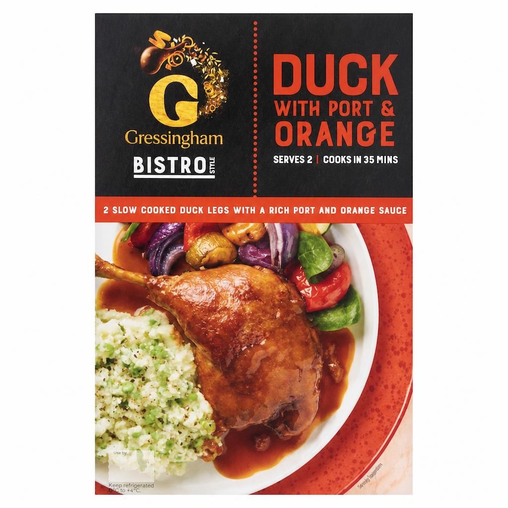 Gressingham Bistro Style Duck Legs with Port & Orange Sauce 530g