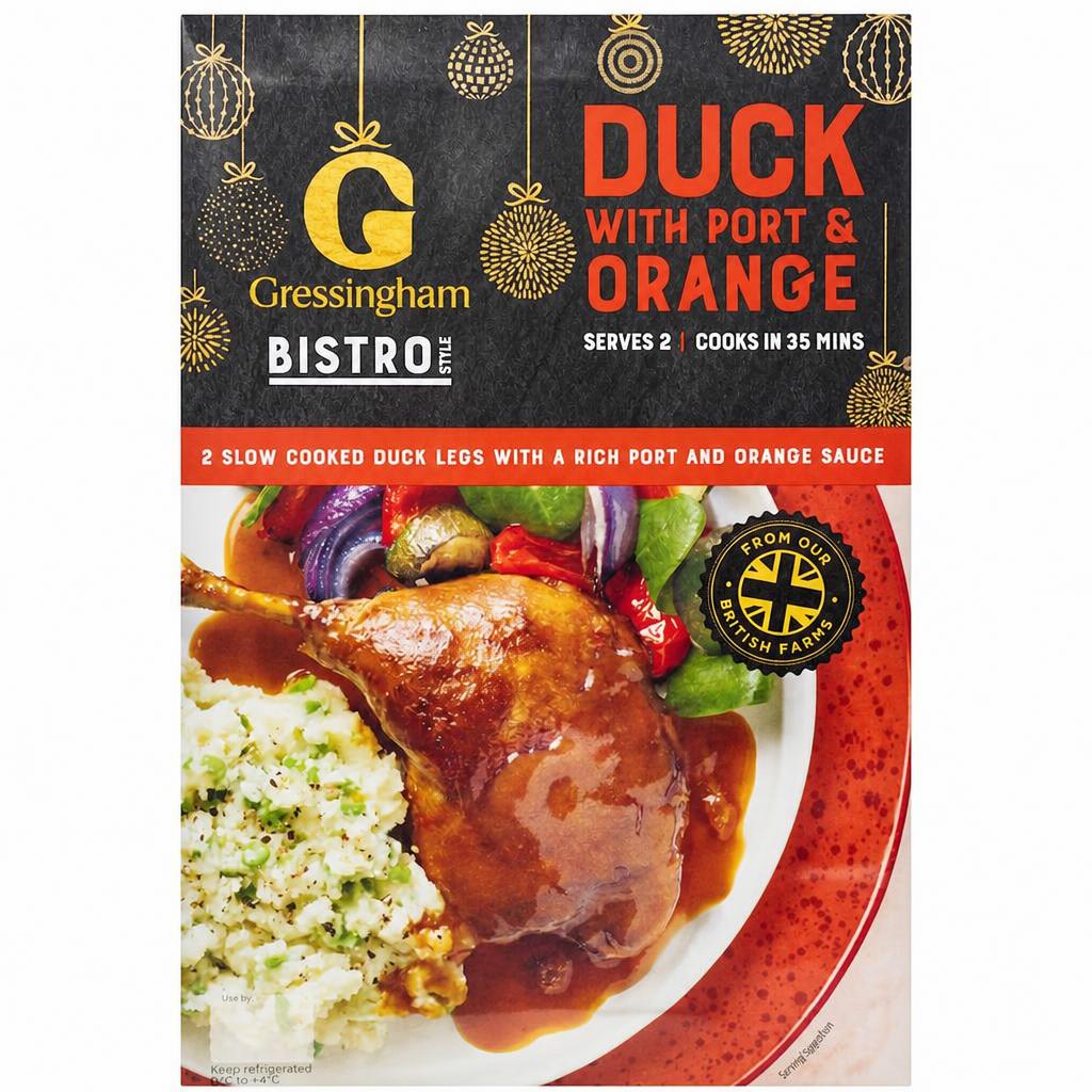 Gressingham Bistro Style Duck Legs with Port & Orange Sauce 530g