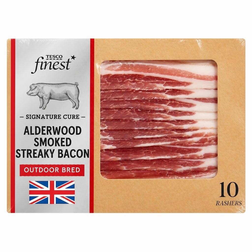 Tesco Finest Signature Cure 10 Alderwood Smoked Streaky Bacon 200g