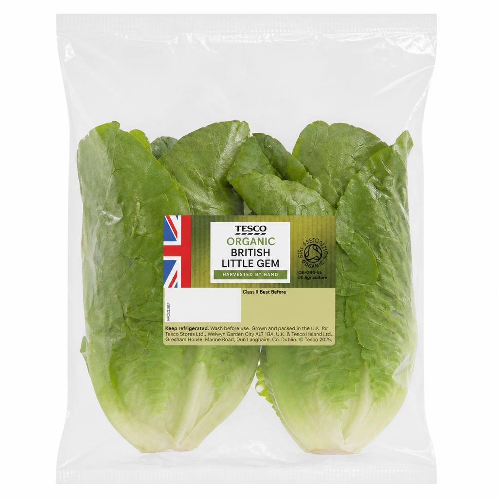 Tesco Organic Little Gem Twin Pack