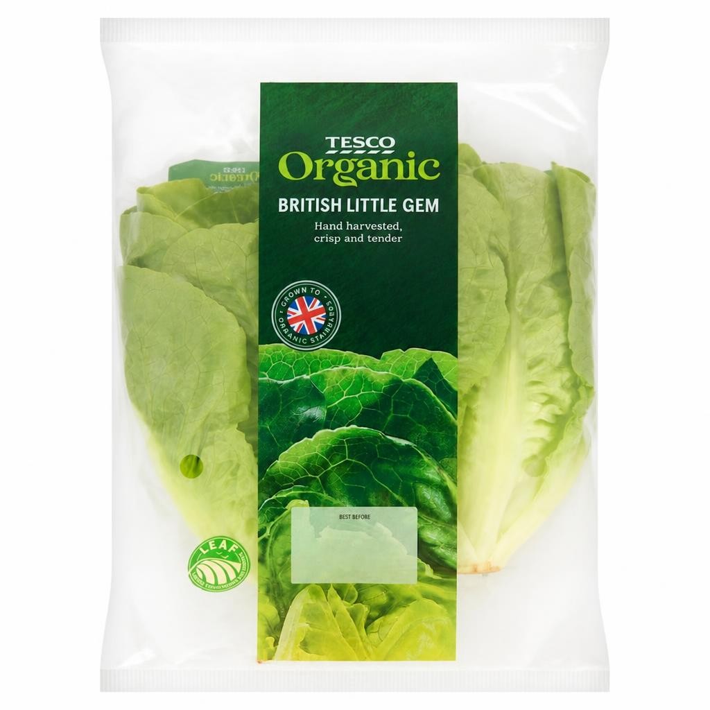 Tesco Organic Little Gem Twin Pack