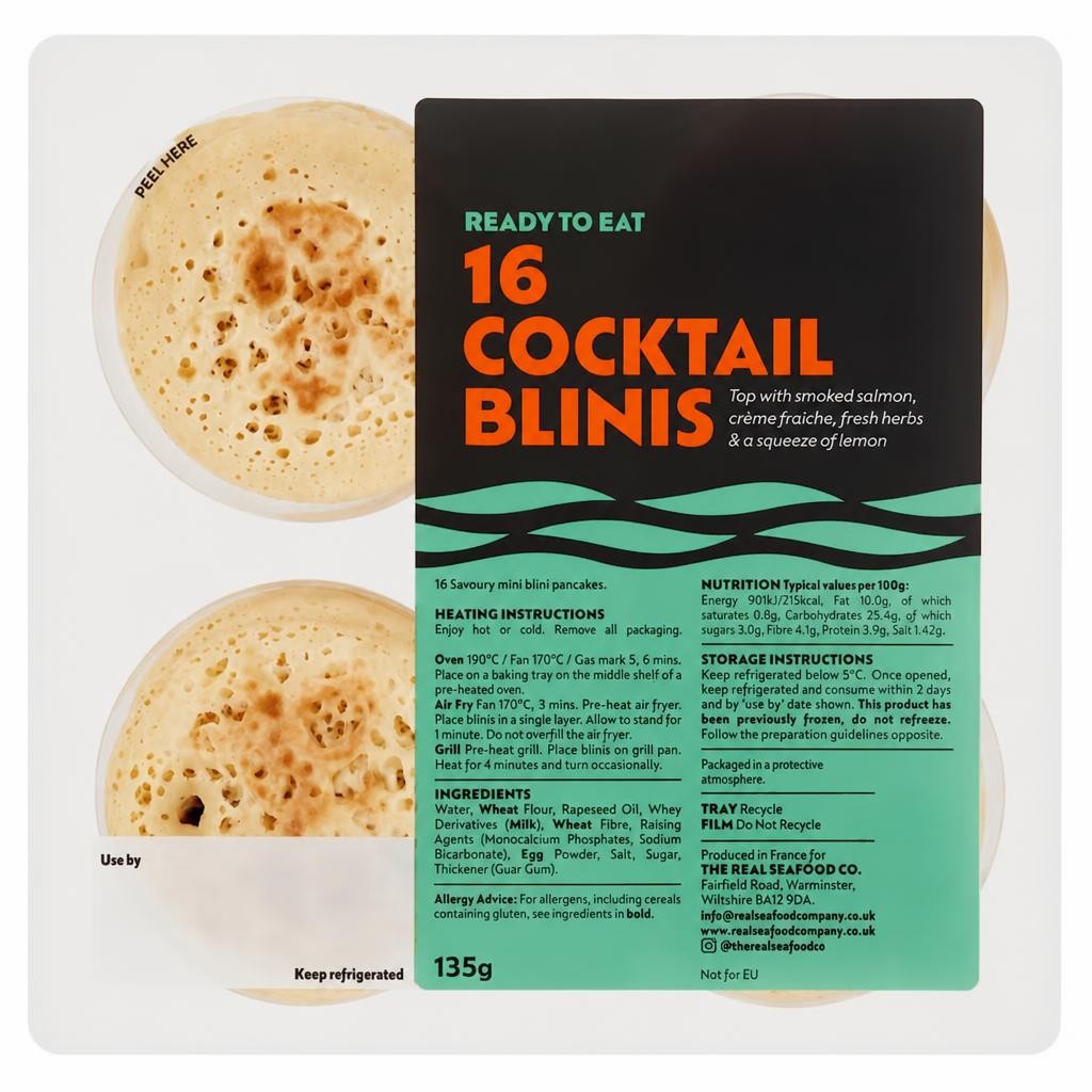 The Real Seafood Co. 16 Cocktail Blinis 135g