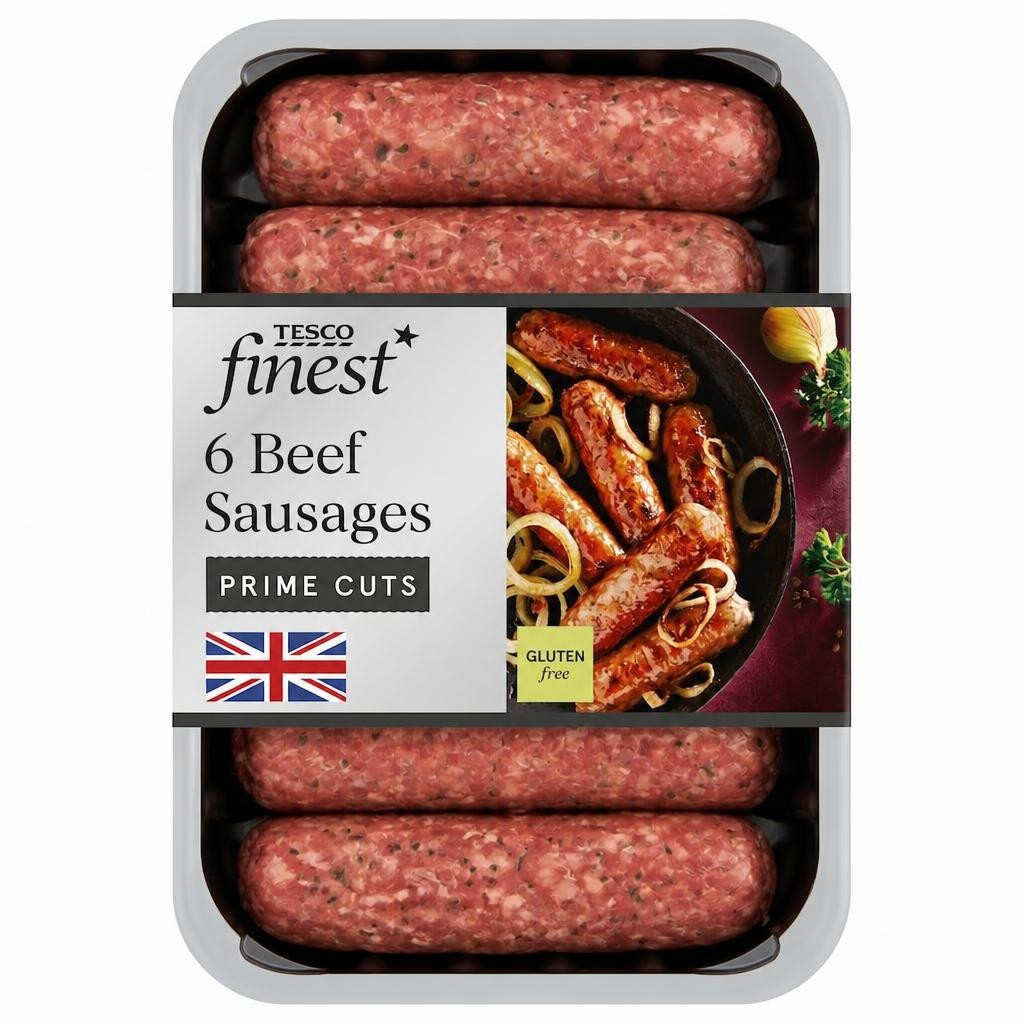 Tesco Finest 6 British Beef Sausages 340g