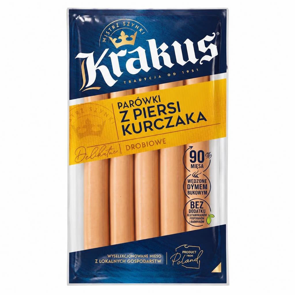 Krakus Parowki Z Piersi Kurczaka Chicken Sausage 200g