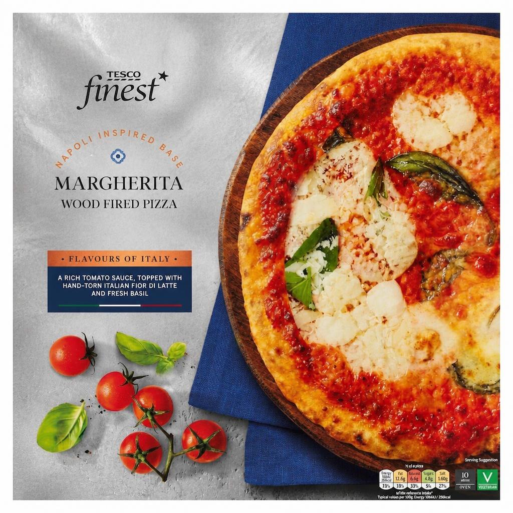 Tesco Finest Margherita Wood Fired Pizza 410g