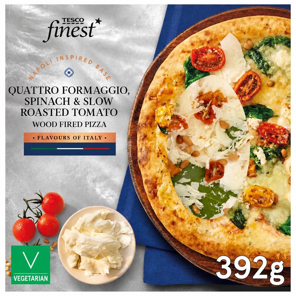 Finest Quattro Formaggi, spinach & slow roasted tomato pizza