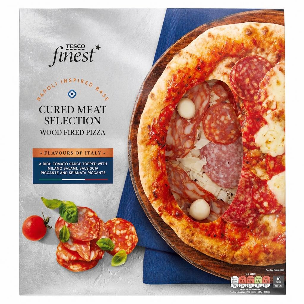 Tesco Finest Italian Meats Wood Fired Pizza 405g