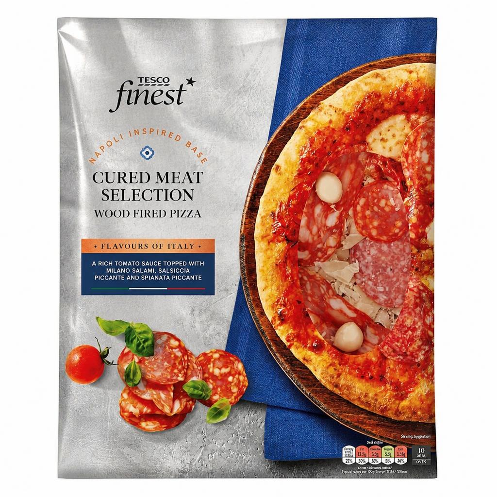 Tesco Finest Italian Meats Wood Fired Pizza 405g