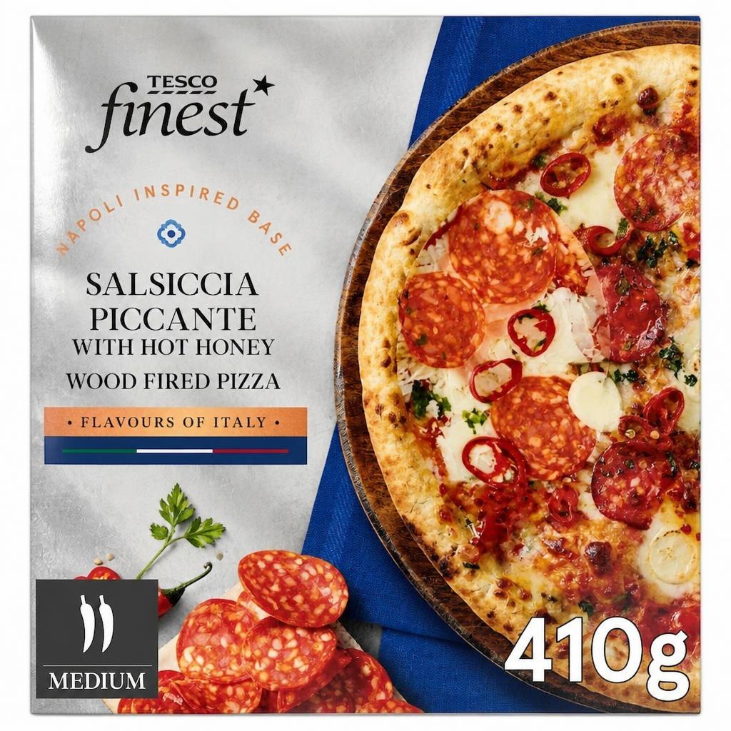 Tesco Finest Salsiccia Piccante with Hot Honey Wood Fired Pizza 410g