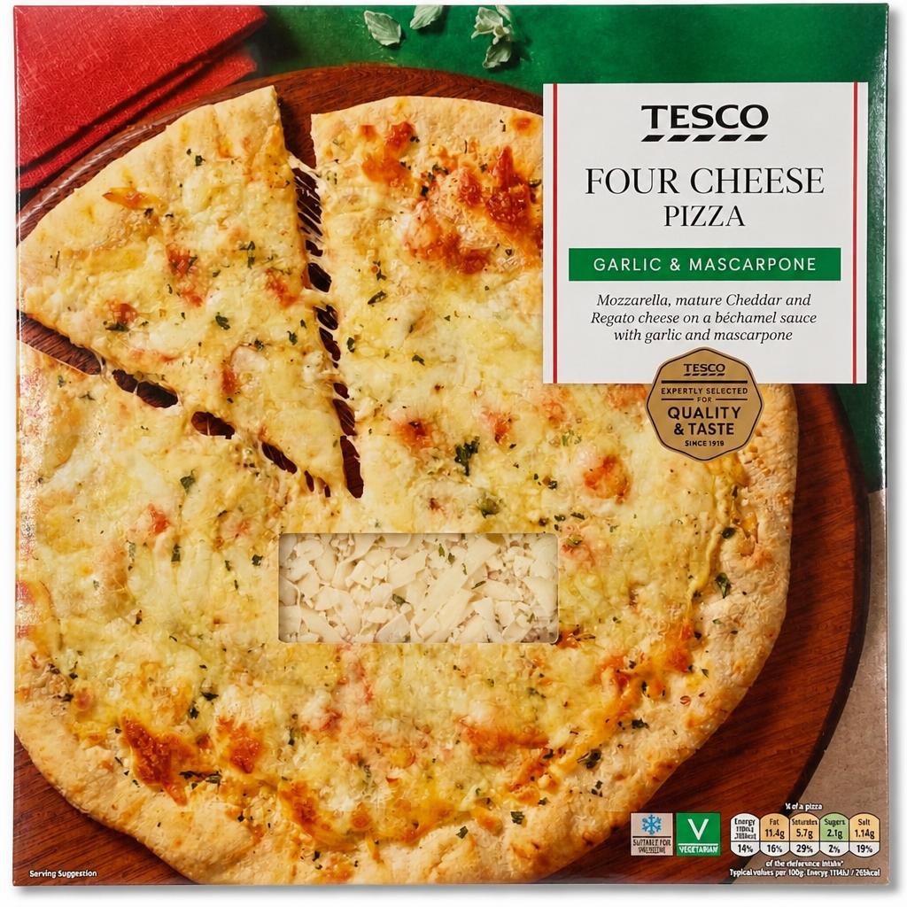 Tesco Stonebaked Four Cheese Feast Pizza 290g