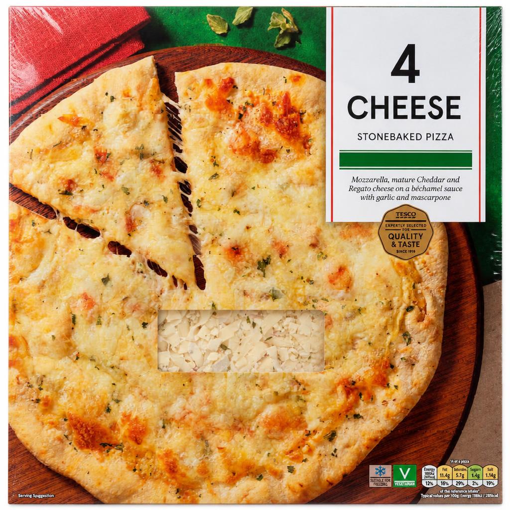 Tesco Stonebaked Four Cheese Feast Pizza 290g