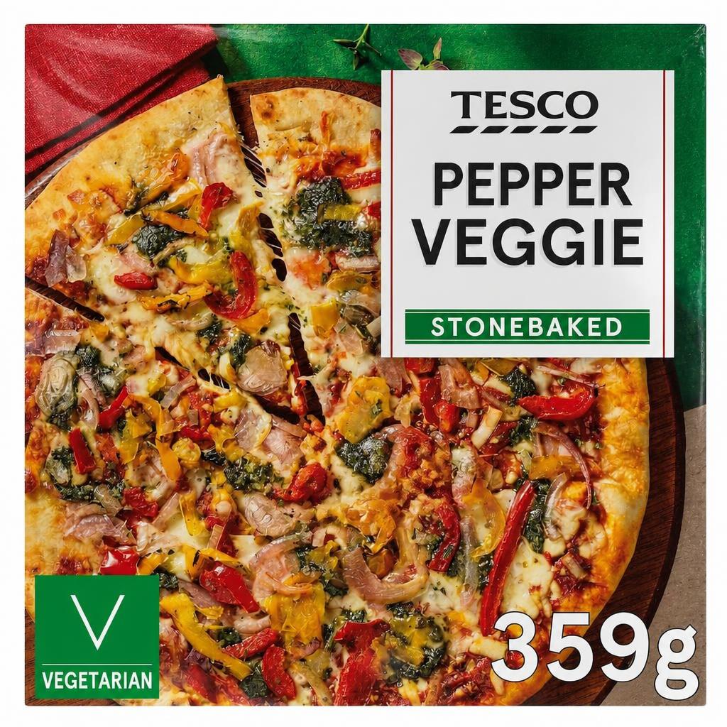 Tesco Stonebaked Pesto Veggie Pizza 359g