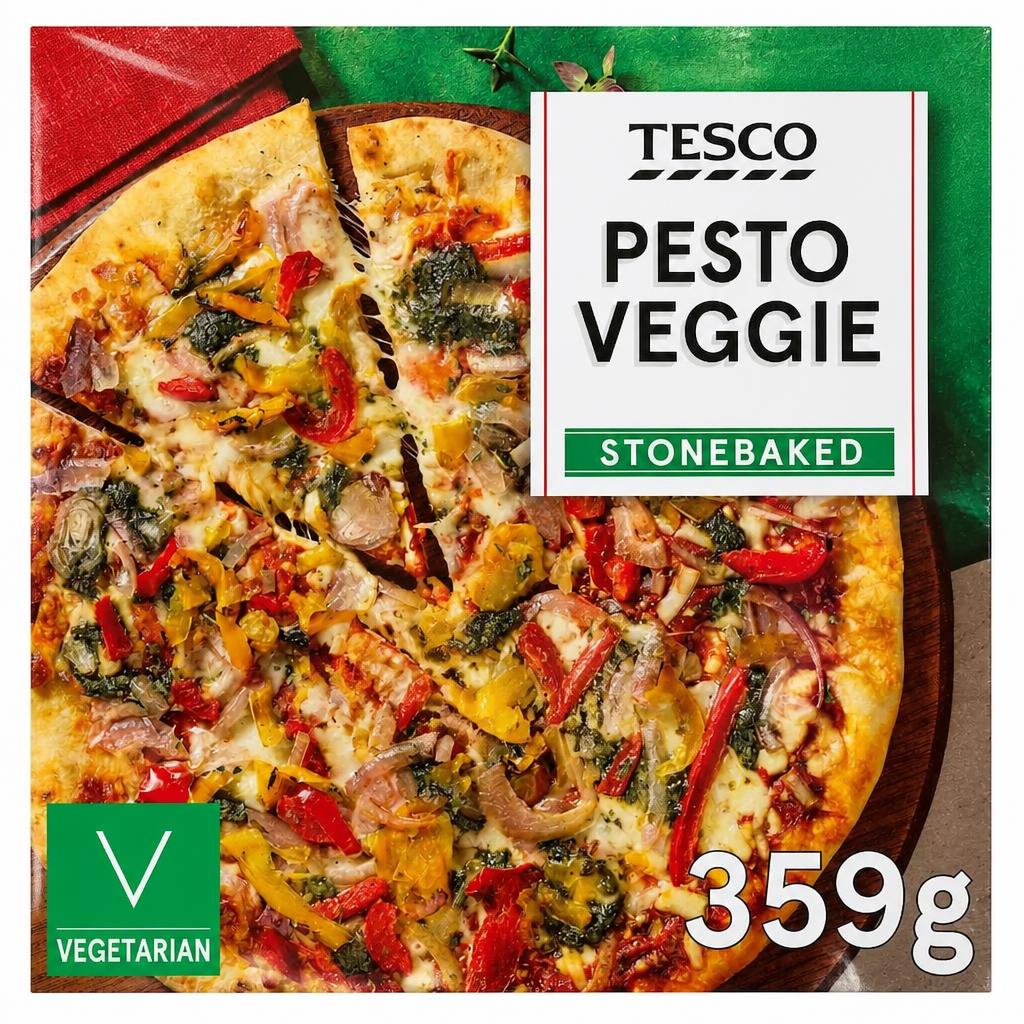 Tesco Stonebaked Pesto Veggie Pizza 359g