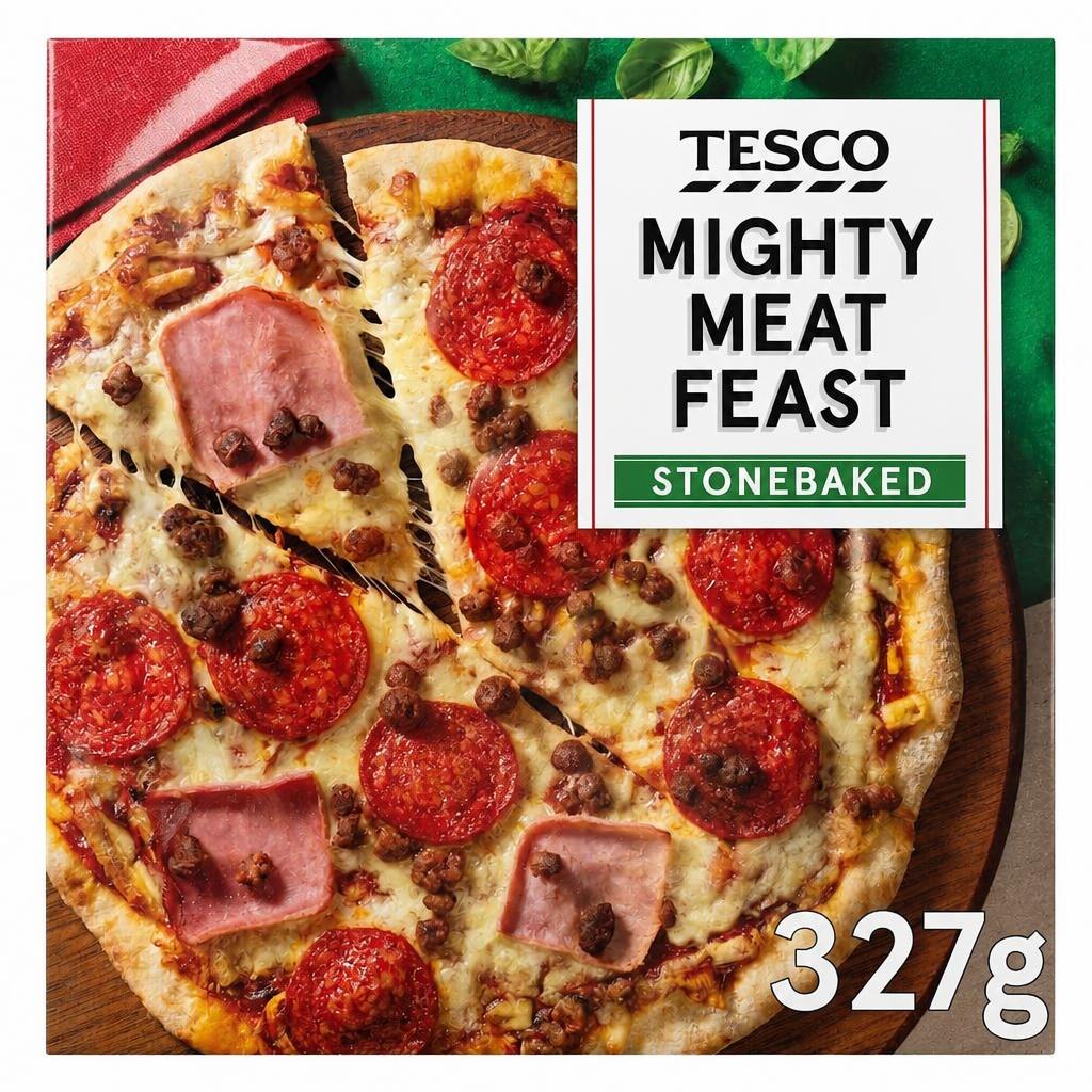 Tesco Stonebaked Mighty Meat Feast Pizza 327g