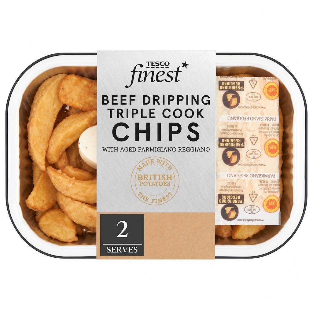 Tesco Finest Beef Dripping Triple Cook Chips with Aged Parmiggiano Reggiano 400g