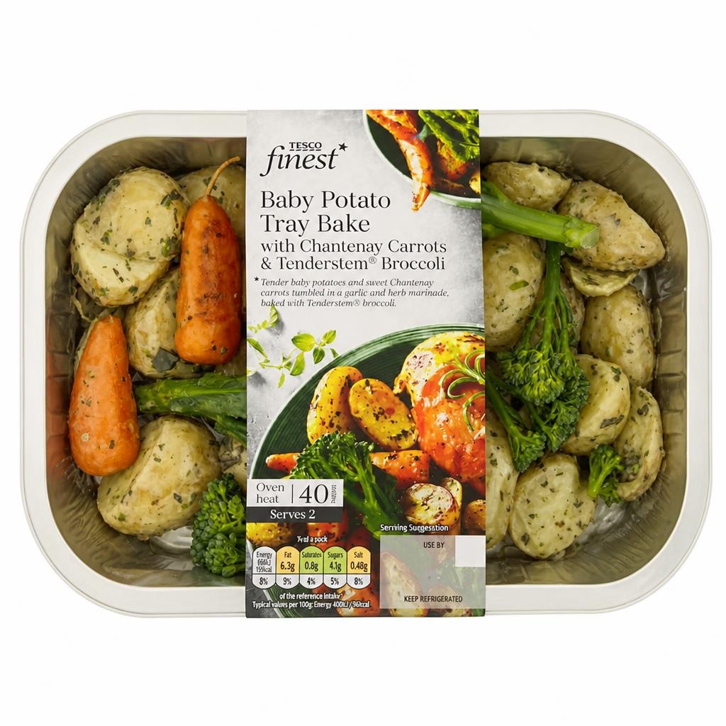 Tesco Finest Baby Potatoes, Chantenay Carrots & Tenderstem® Broccoli 400g