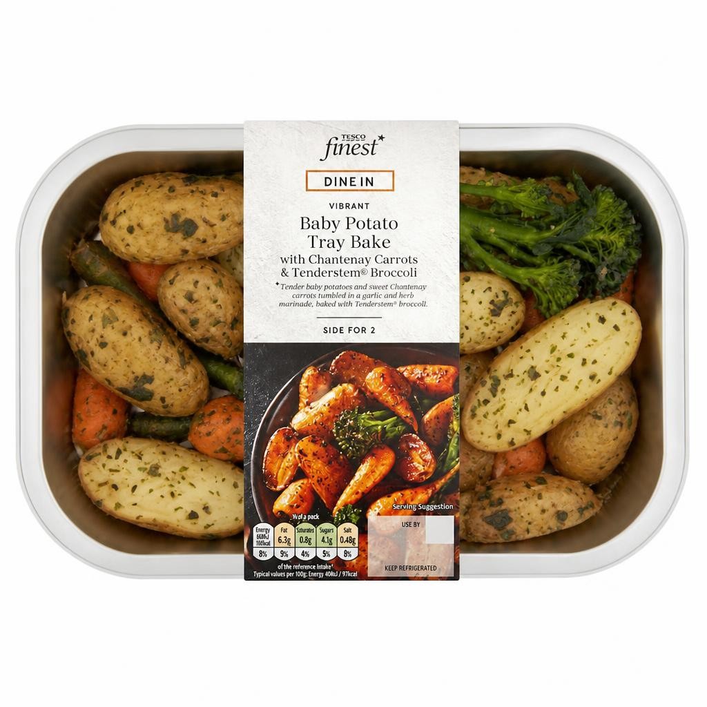Tesco Finest Dine In Baby Potatoes, Chantenay Carrots & Tenderstem® Broccoli 400g