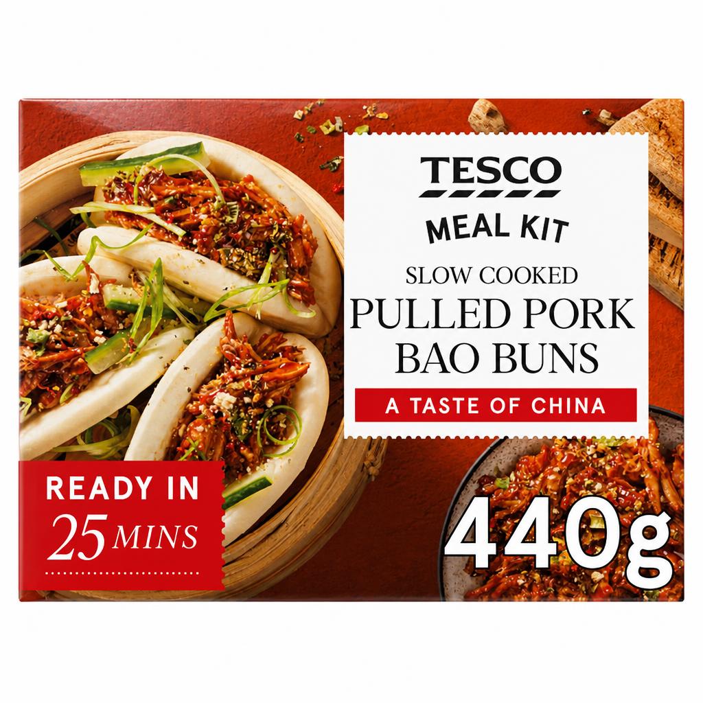 Tesco Meal Kit Slow Cooked Pulled Pork Bao Buns 440g