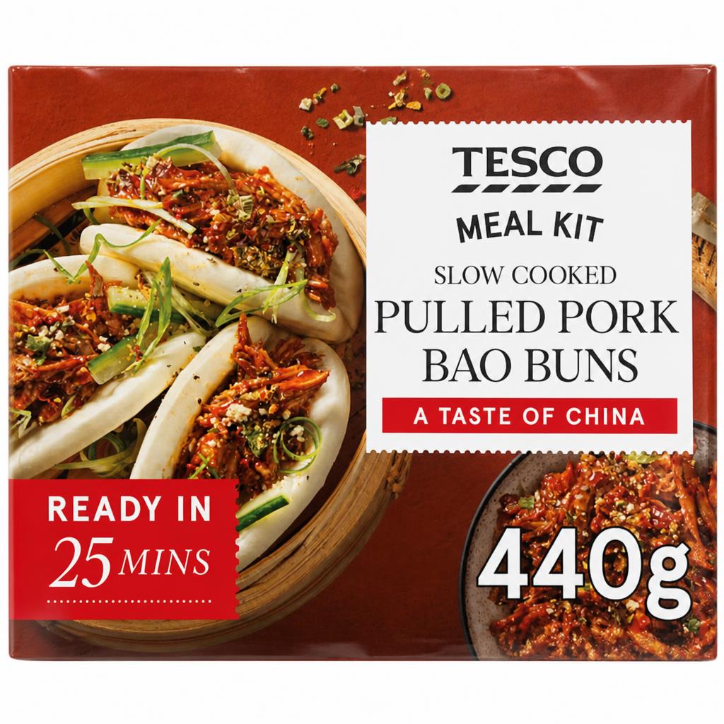 Tesco Meal Kit Slow Cooked Pulled Pork Bao Buns 440g