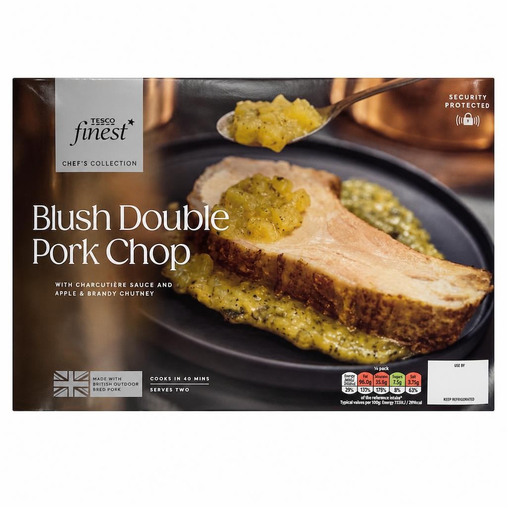 Tesco Finest Chef's Collection Double pork chop with charcuterie and apple sauce 1025g