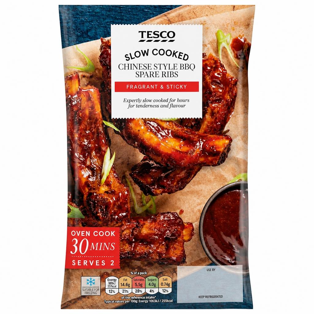 Tesco Slow Cooked Chinese BBQ Spare Ribs 400g