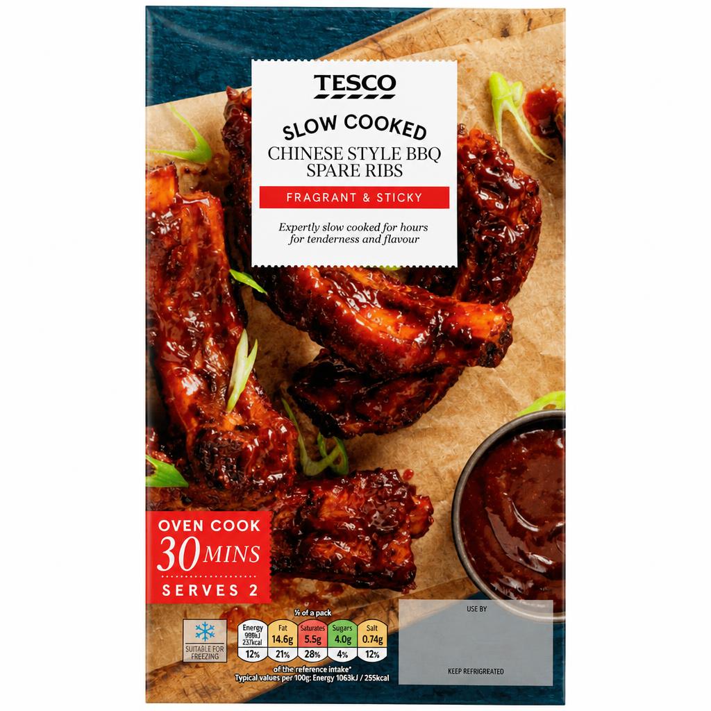 Tesco Slow Cooked Chinese BBQ Spare Ribs 400g