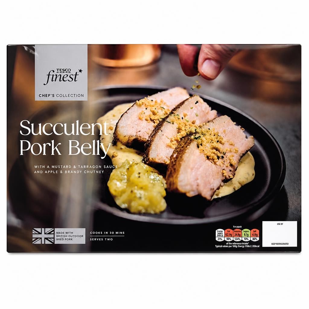 Tesco Finest Chef's Collection Pork belly with Caramelised Apple & Tarragon sauce 730g