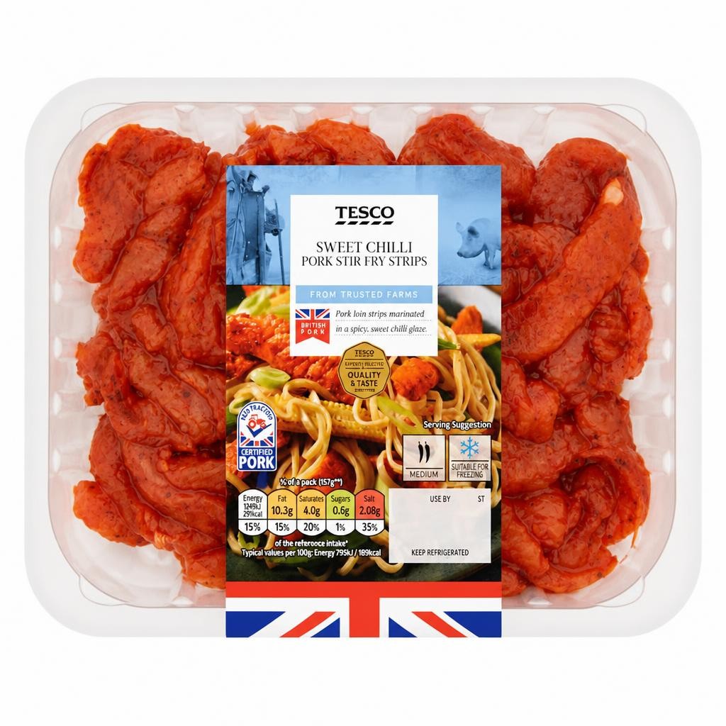 Tesco Sweet Chilli Pork Stir Fry Strips 400g