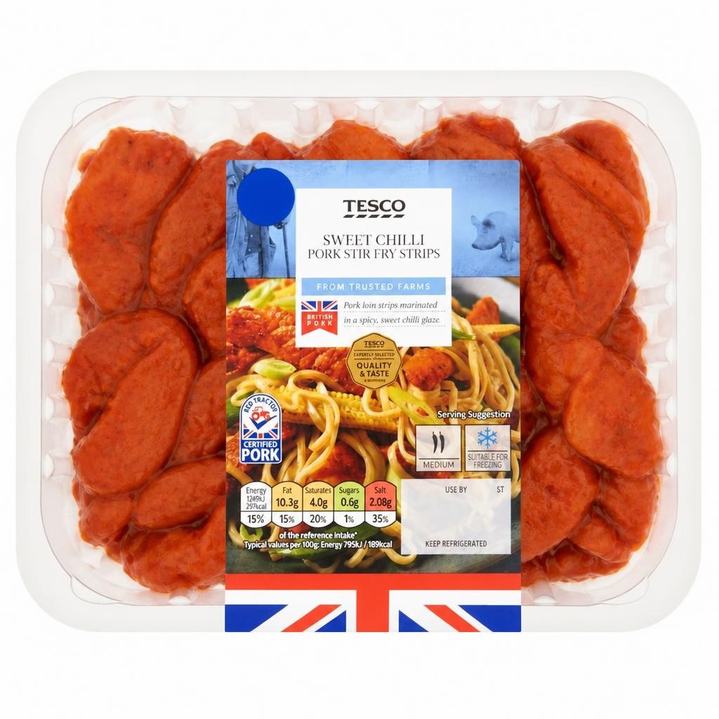 Tesco Sweet Chilli Pork Stir Fry Strips 400g
