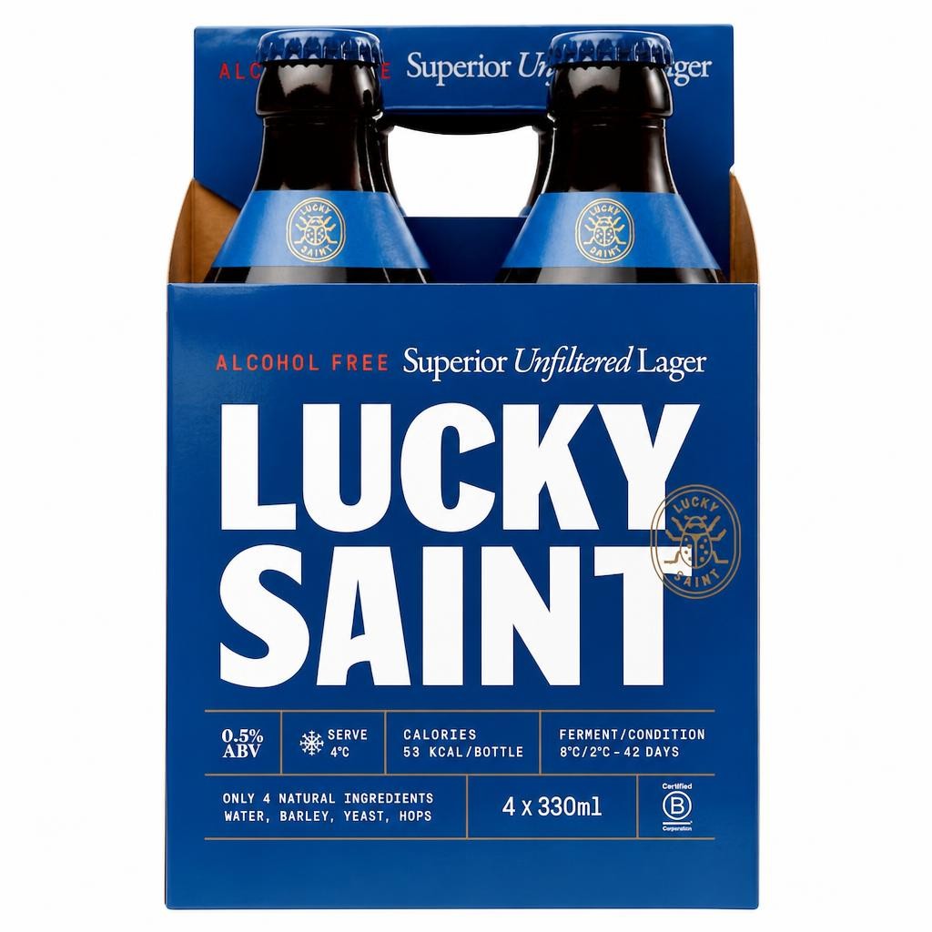 Lucky Saint Alcohol Free Lager 4x330ml Bottles