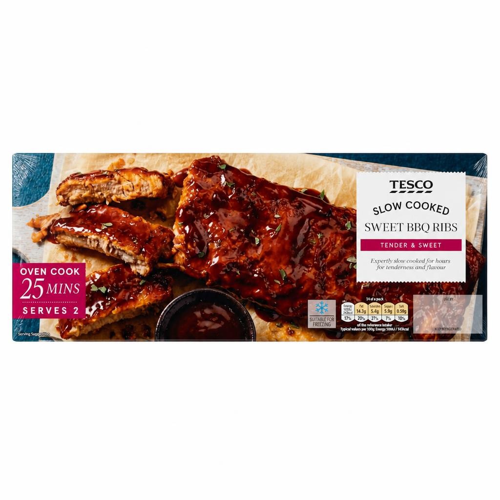 Tesco Sweet BBQ Ribs 460g
