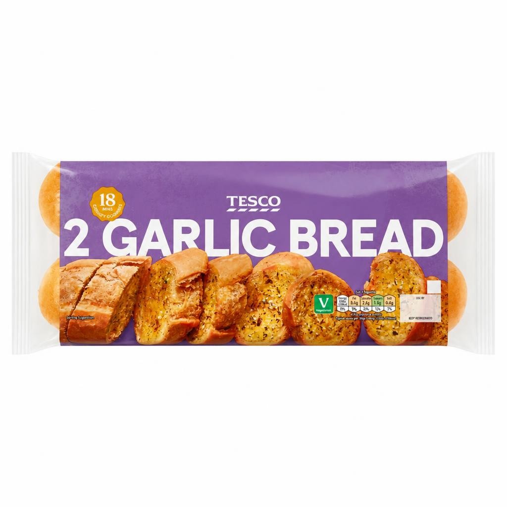 Tesco 2 Garlic Baguette 410g