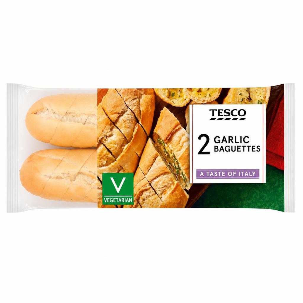 Tesco 2 Garlic Baguette 410g