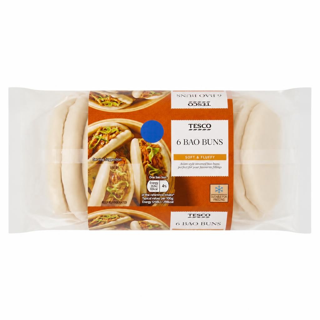 Tesco Bao Buns 6 Pack 168g