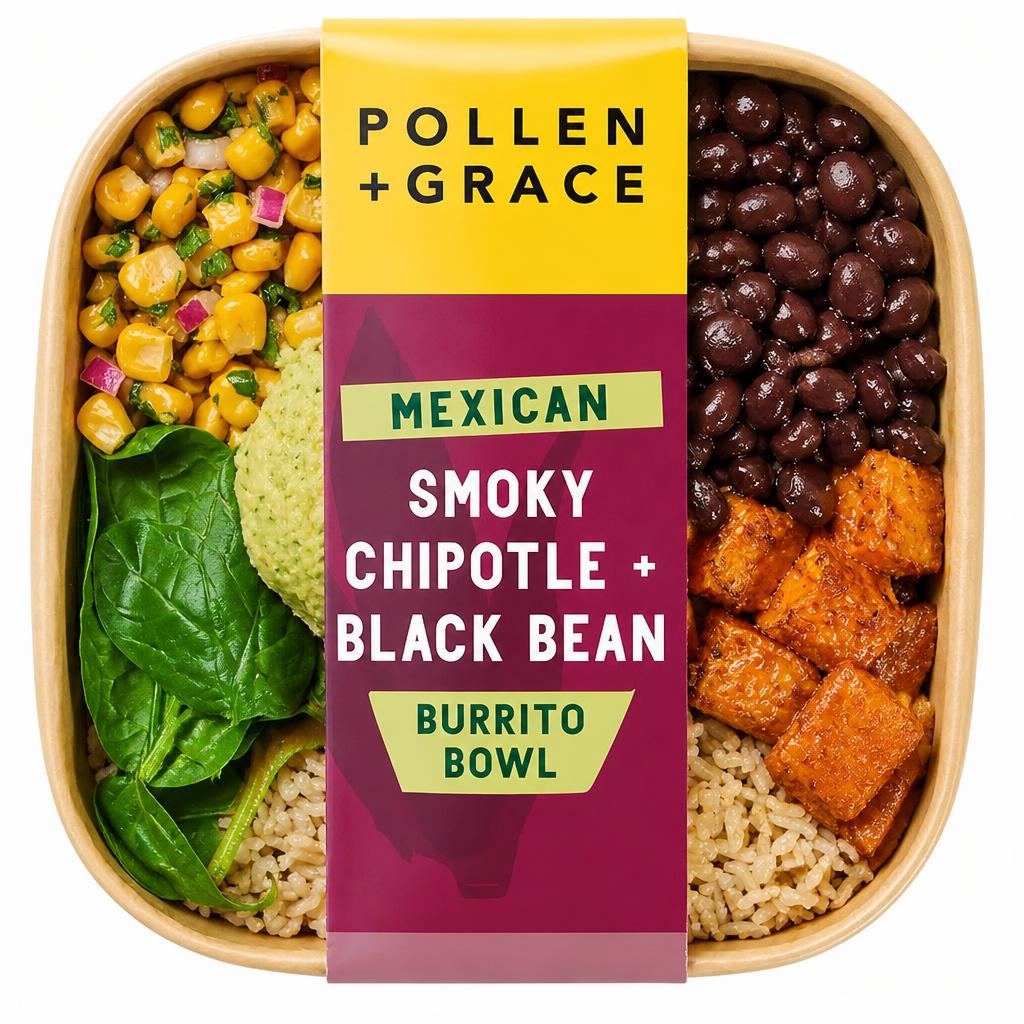 Pollen & Grace Mexican Smoky Chipotle & Black Bean Burrito Bowl 275g