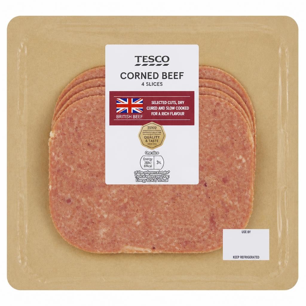 Tesco Corned Beef 4 Slices 140g