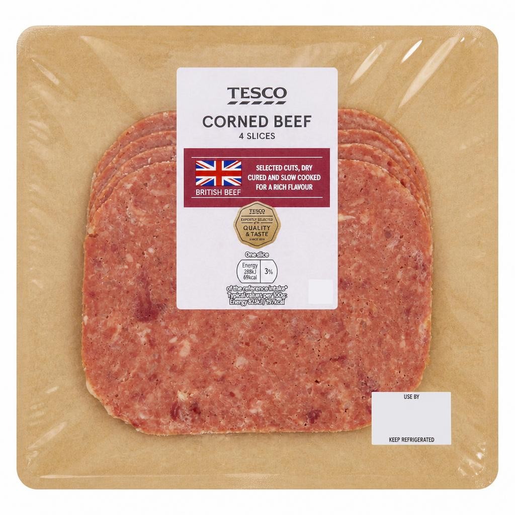 Tesco Corned Beef 4 Slices 140g