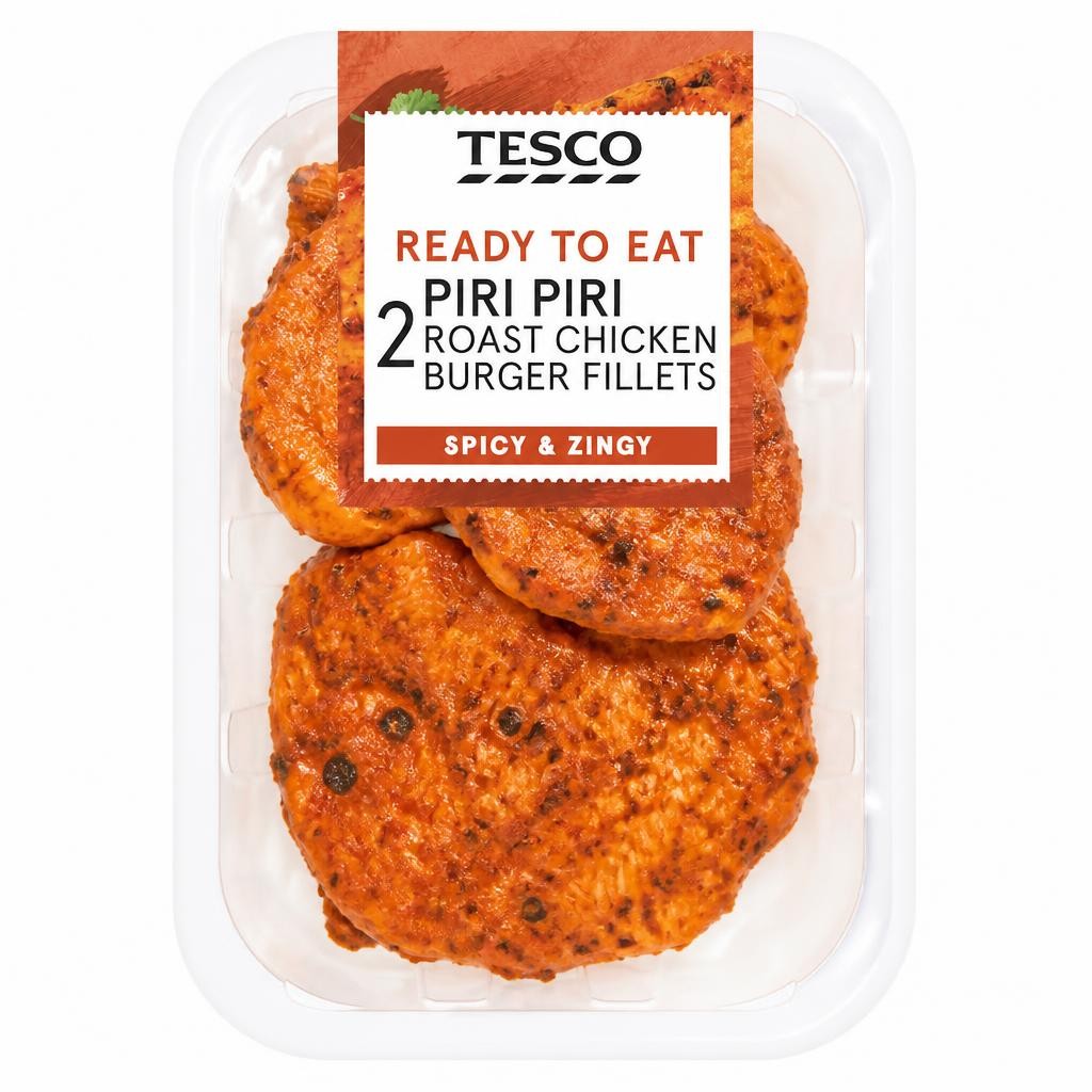 Tesco 2 Peri Peri Roast Chicken Burger Fillets 150g