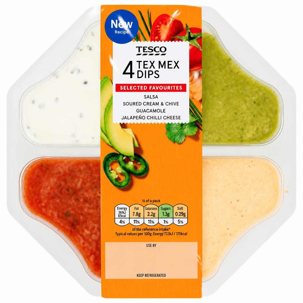 Tesco 4 Tex Mex Dips 400g