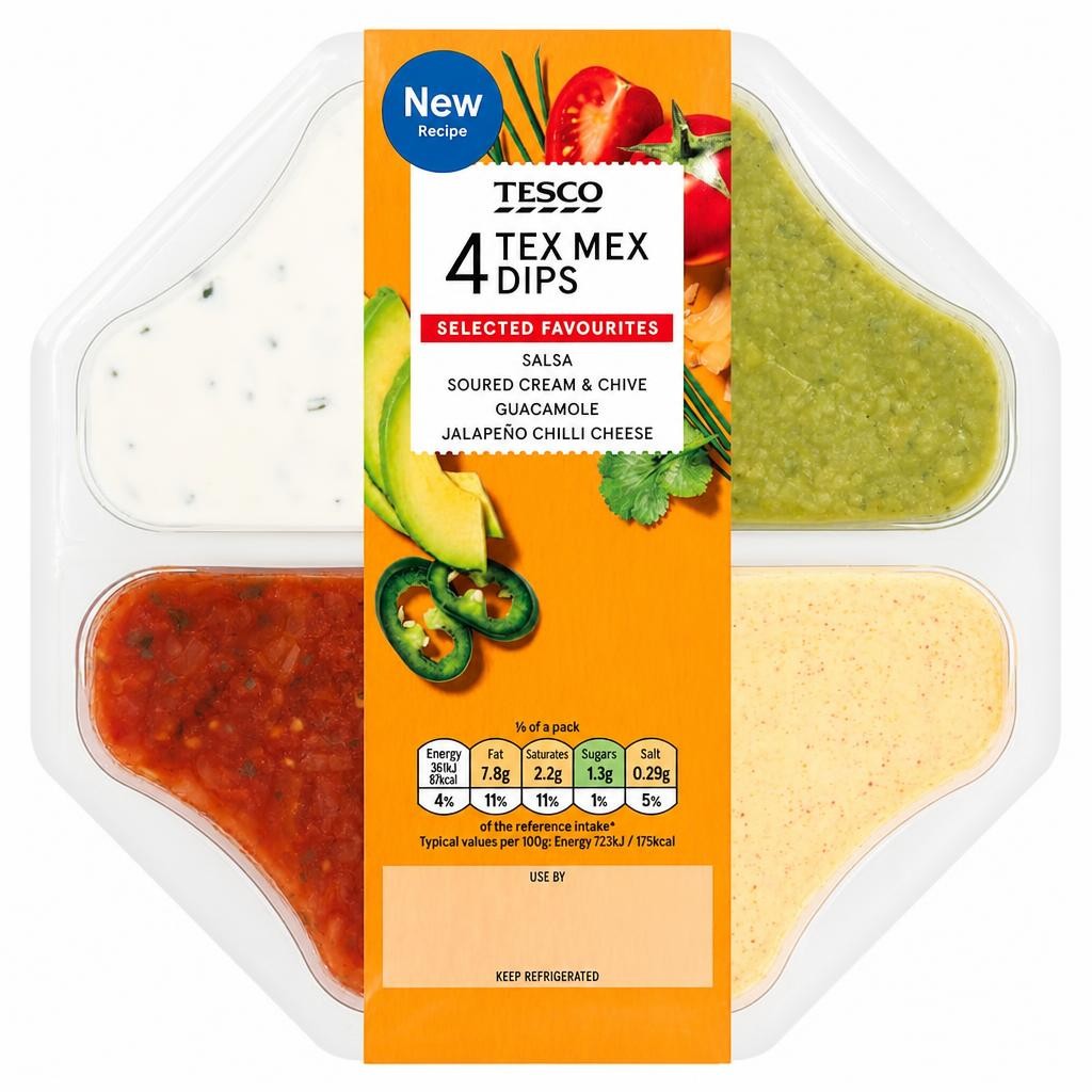 Tesco 4 Tex Mex Dips 400g