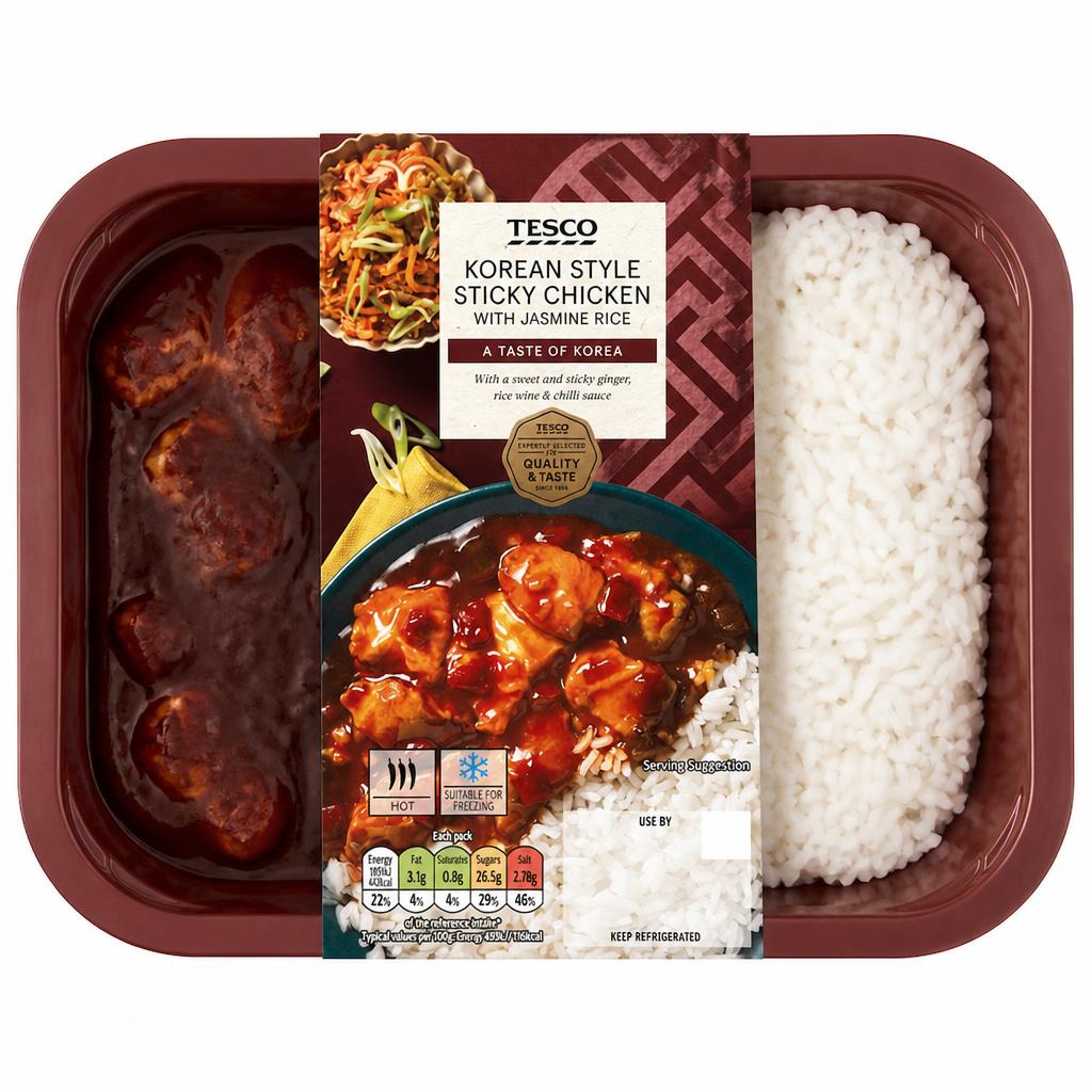 Tesco Korean Style Sticky Chicken & Jasmine Rice 400g
