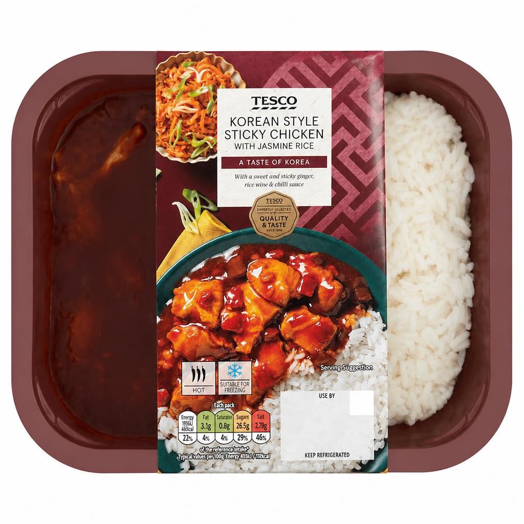Tesco Korean Style Sticky Chicken & Jasmine Rice 400g