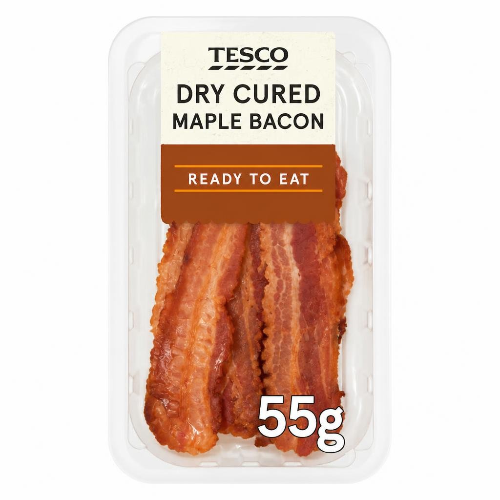 Tesco Maple Cooked Bacon 50g